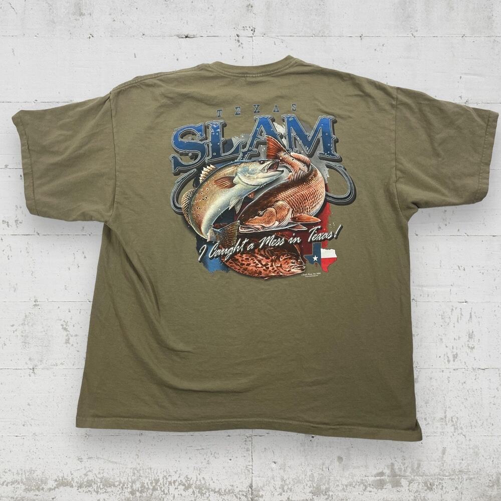TEXAS‎ SLAM Buck Wear Inc I caught a Mess in Texas Fishing T Shirt XXL